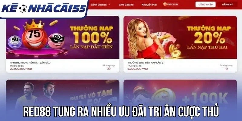 Red88 tung ra nhiều ưu đãi tri ân cược thủ