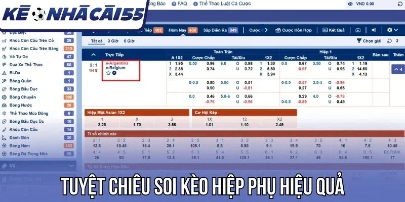 Tuyệt chiêu soi kèo hiệp phụ hiệu quả